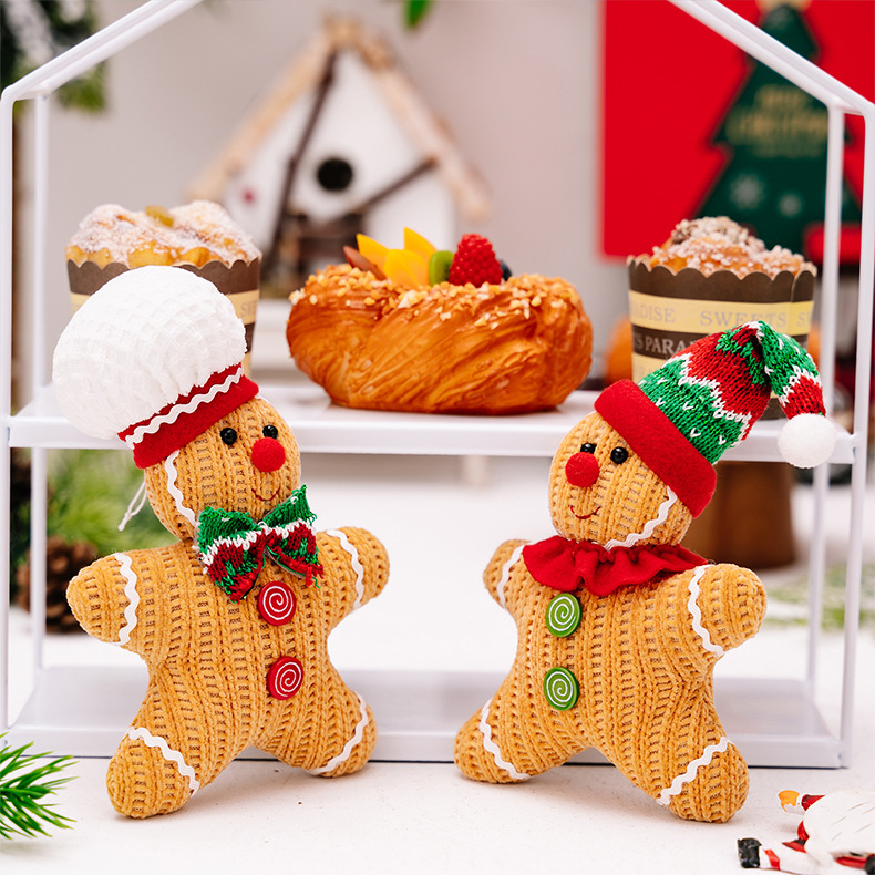 160g Weight Hanging Ornaments Event & Party Supplies 1 Piece Quantity Party, Festival Occasion Polyester Material Christmas Festival Gingerbread Pattern Cute Style Christmas Cute Gingerbread Polyester Party Festival Hanging Ornaments 6