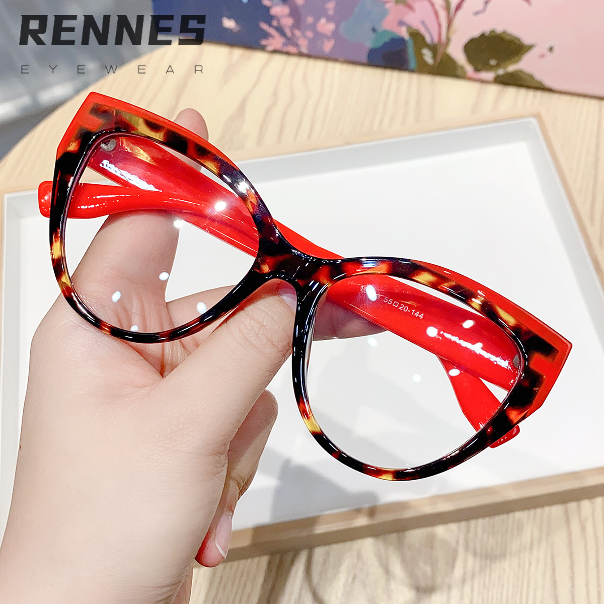 2024 nuevas gafas de sol de color de contraste bohemio de ojo de gato al aire libre gafas anti-azul de moda de estilo americano