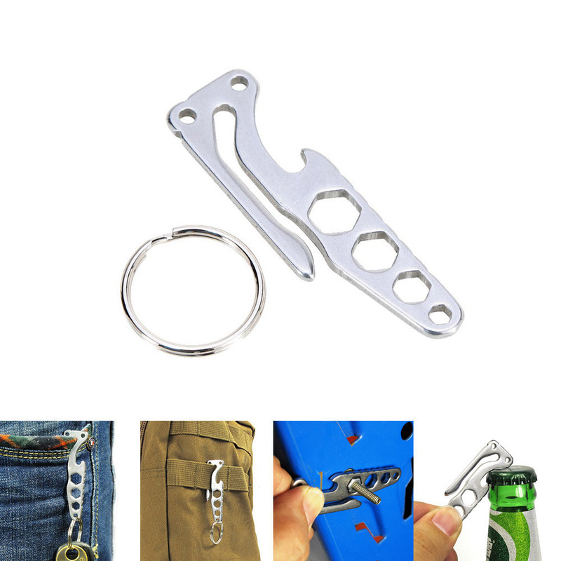 Outdoor Multifunctional Hanging Clip, Pocket Key Holder, Stainless Steel Keychain Edc Tool, Bottle Opener, Hex Wrench Outdoor Multifunctional Hanging Clip, Pocket Key Holder, Stainless Steel Keychain Edc Tool, Bottle Opener, Hex Wrench