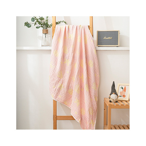New Style Cotton Gauze Baby Blanket, Soft and Comfortable, Large Bath Towel 110*110cm, Children's Kindergarten Cover Blanket