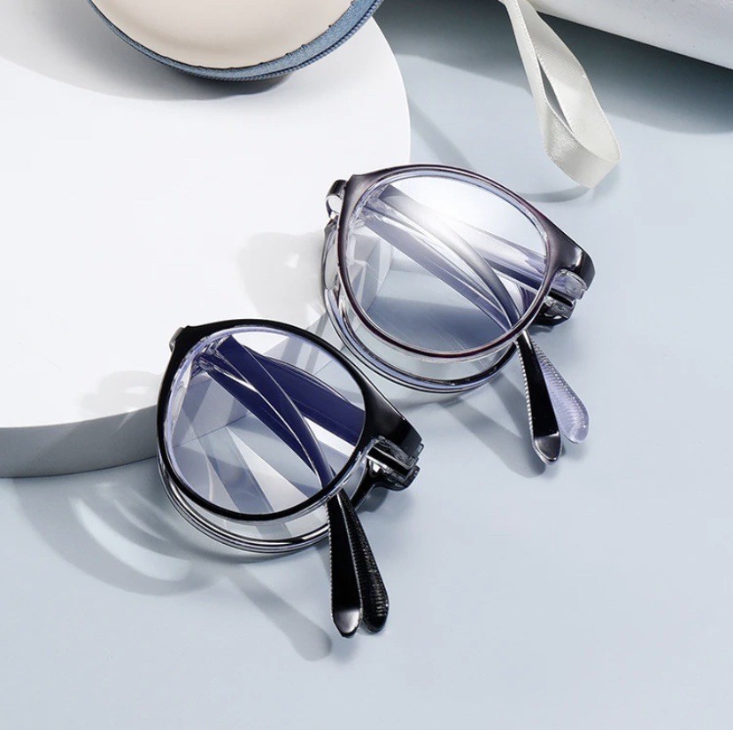 Gafas de lectura anti-luz azul plegables de moda de estilo occidental HD moda lectura de damas gafas de lectura elípticas portátiles exquisitas