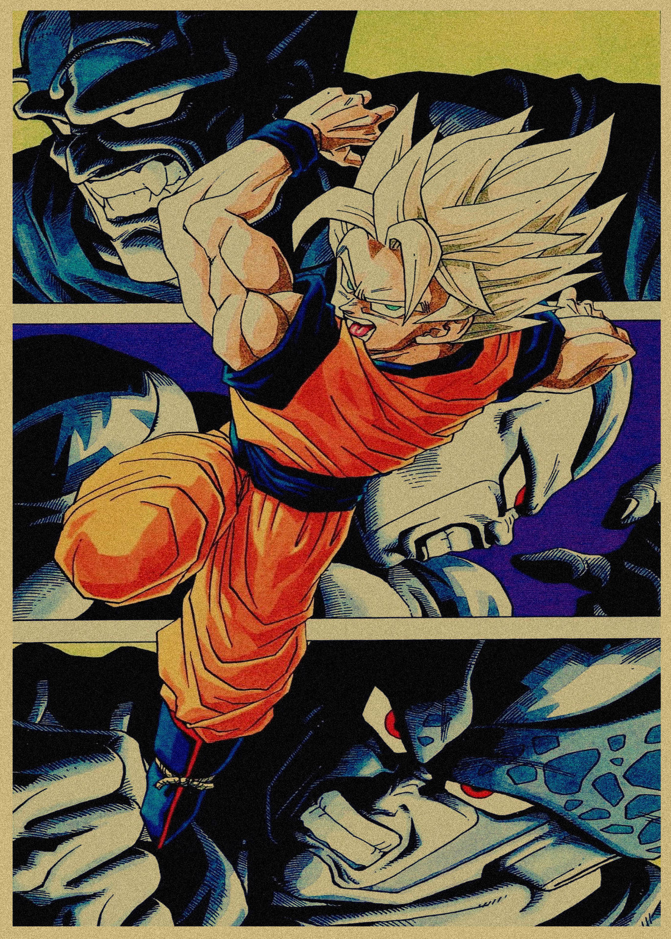 日本式アニメ七龍珠アラレ復古クラフト紙ポスター鳥山明装飾画孫悟空壁画316