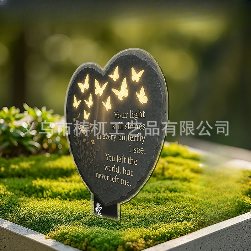 Cross-Border Personalized Heart-Shaped Stone Gifts to Commemorate Loved Ones and Love Commemorative Slate Rock Ornaments