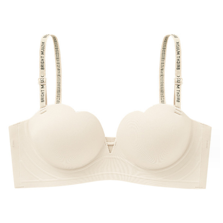 373 suave glutinoso engrosado de dibujos animados pecho anti-expansión externa ropa interior sin costuras cómodo inalámbrico pequeño pecho Sujetador push up ajustable