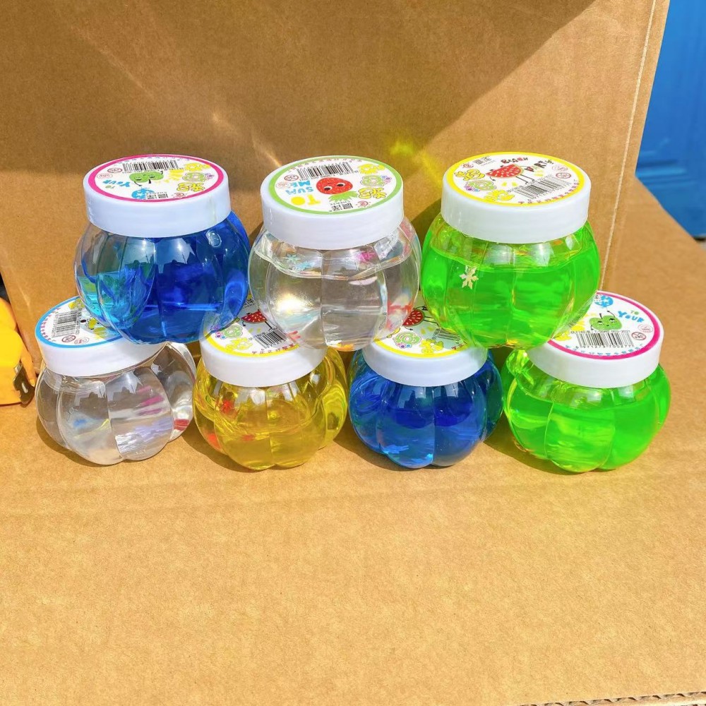 Juguete de barro de cristal colorido al por mayor de calabaza pegamento espumante delgado hecho a mano 2 yuanes grandes almacenes de alta transparente de color barro
