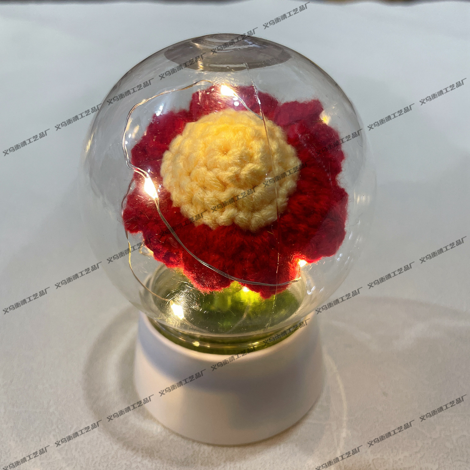 【야간 조명】빨간 해바라기 수정구슬