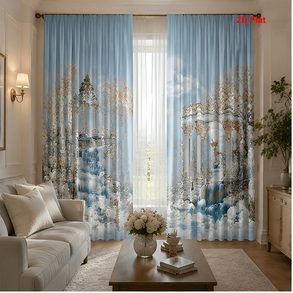 Cortina POD personalizada transfronteriza sala de estar para diseñar cortinas de impresión digital cortinas de decoración europea y americana cortina de tela gruesa image 1