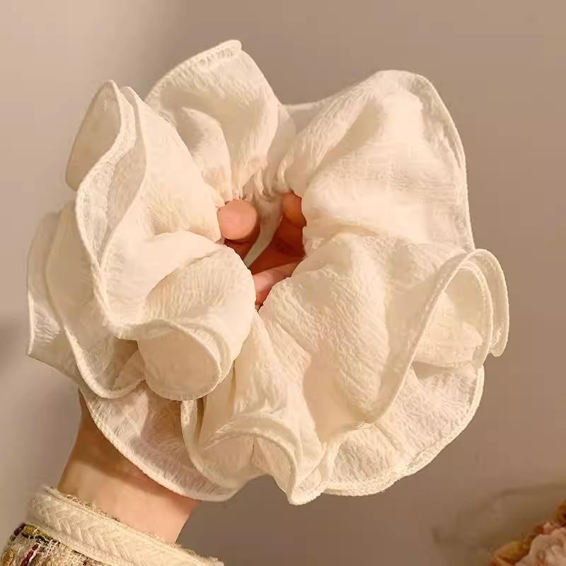2026 nuevo estilo coreano super grande anillo de pelo intestino grande niñas de alto nivel de sensación de cabello de flores cuerdas de cabello de cordón de goma adornos para el cabello