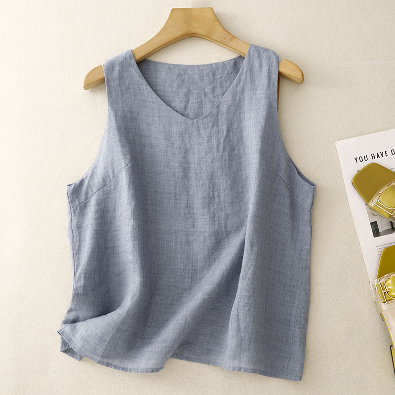 The Price Is so Cheap That It Makes You Cry. French Cotton Texture, Pure Cotton Vest, Comfortable Top, Simple, Practical and Cool
