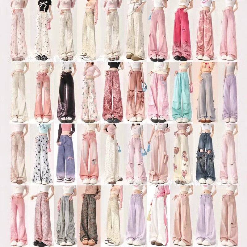 Miscellaneous Women's Jeans Women's 2025 Autum New High-Waist Slim Straight Jeans Guangzhou Factory Supply