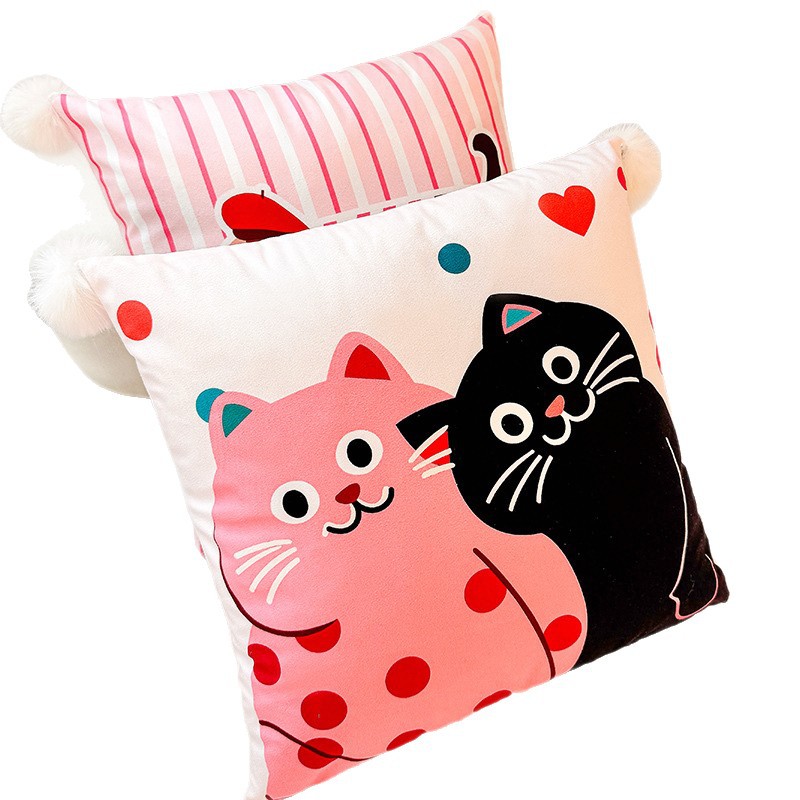 Almohada de dopamina para cachorro de salchicha, funda de almohada, sofá de sala de estar, almohada, impresión de cabecera, almohada de cintura abstracta, bola de pelo