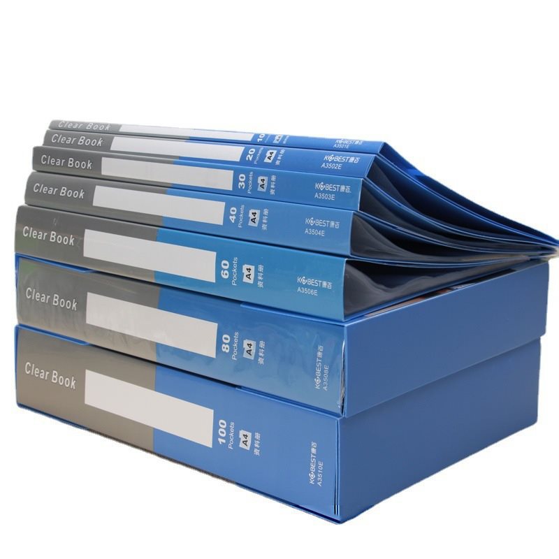 Kangbai folder 80 page information book a4 transparent blue student…