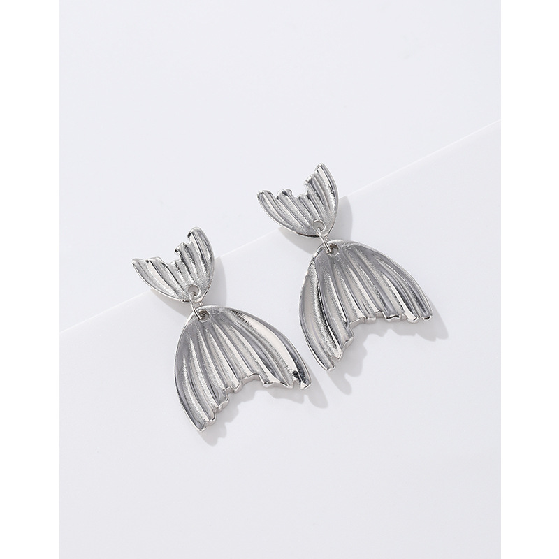 Orejeros de oro blanco-con tapones para los oídos de plástico