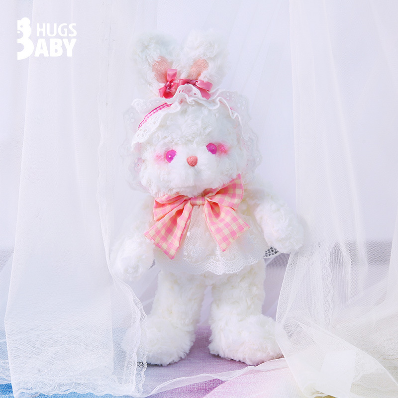 Abrazo bebé genuino Lolita conejo muñeca cinta pajarita oso de peluche de juguete animal muñeca de trapo regalo