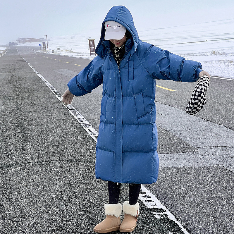 Thickened Down Cotton-padded Coat Women's Long Loose Ins Hong Kong-style Bread Coat Cotton-padded Coat 2023 Winter New Cotton-padded Coat Thickened Down Cotton-padded Coat Women's Long Loose Ins Hong Kong-style Bread Coat Cotton-padded Coat 2023 Winter New Cotton-padded Coat