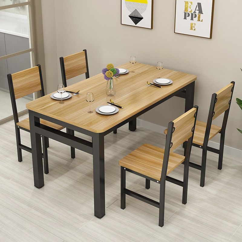 Casual Dining Table and Chair Combination Small Apartment Modern Rectangular Fast Food Restaurant Home Dining Table Simple 4 People 6 Tables and Chairs