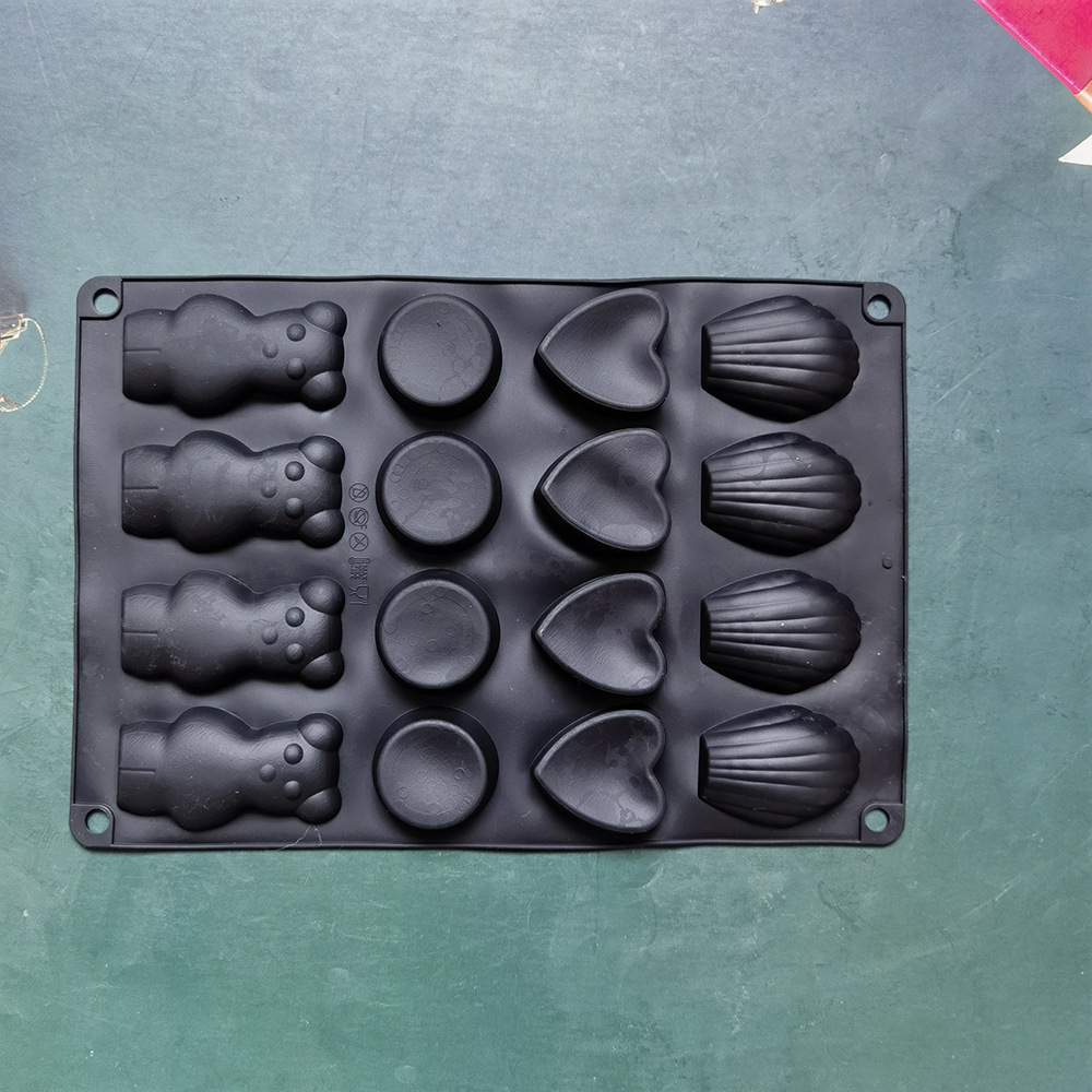 16 cuatro grupos de amor de oso 8 molde de silicona pastel helado pudín molde de postre jabón utensilios