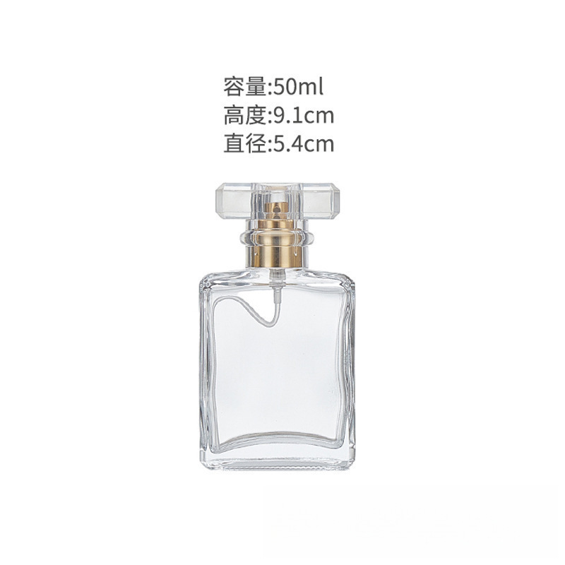 现货批发透明玻璃香水瓶30ml50ml香氛分装瓶带泵头空瓶|undefined