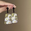 Retro small design advanced earrings, Chinese style, flowered, high-quality style