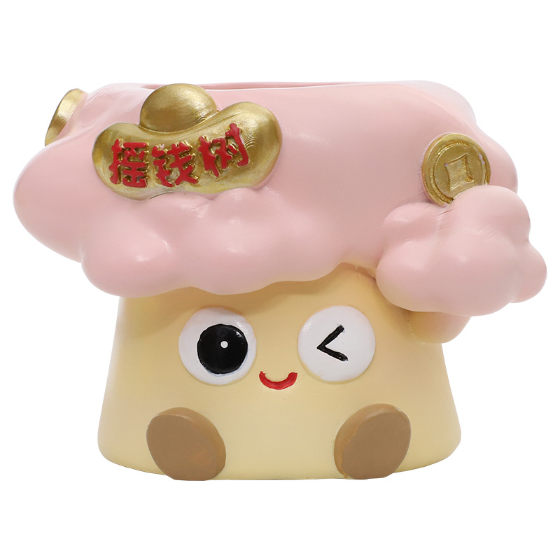 Chậu cây cảm xúc công sở resin, chậu cây mini để bàn, trang trí văn phòng và cây mọng nước (RG-100)