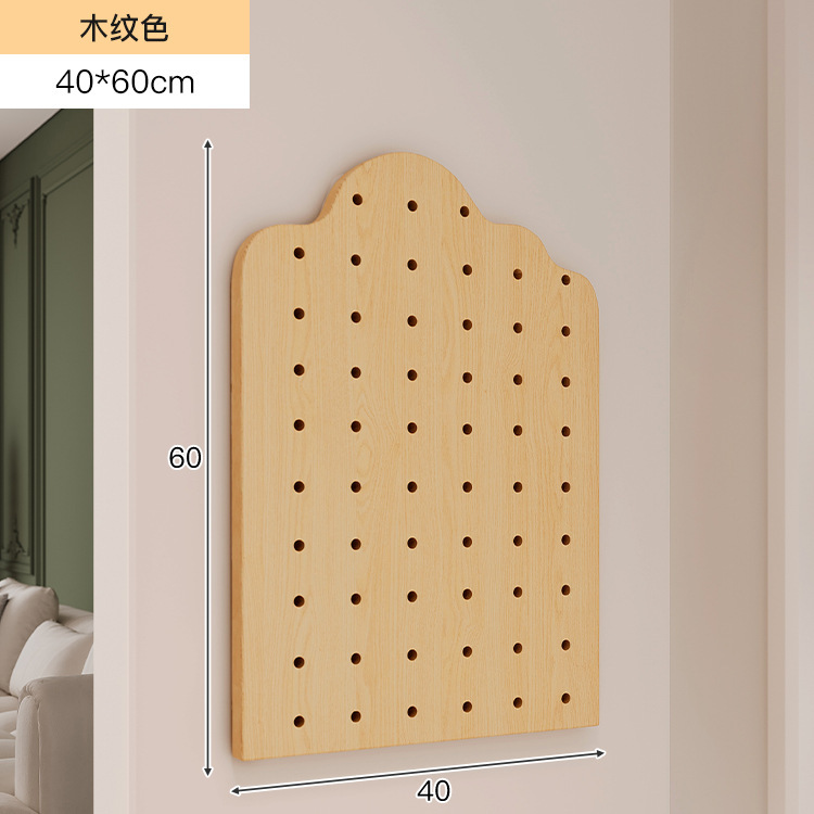 Estandarte de exhibición de almacenamiento en pared de madera de mesa doméstica con agujero redondo de agujero de placa
