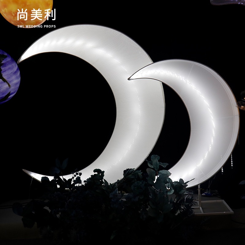 Iron Art Moon Accesorios para bodas Lámpara de guía de carretera Meichen Hotel Estilo moderno Salón de cine Decoración del lugar del escenario Accesorios