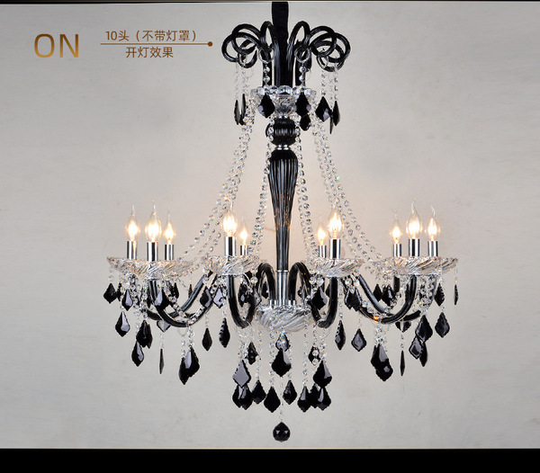 Black cristal coffee ceiling lamp