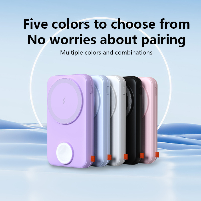 新しいツーインワン磁気パワーバンク携帯電話時計モバイル電源ワイヤレス充電スタンドとケーブルギフト付き|undefined