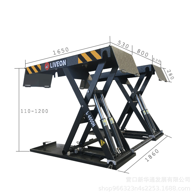 Litong elevador de automóvil de 1,2 m, equipo de mantenimiento de 4 toneladas, corte pequeño ultrafino, SUV sin ranura de excavación