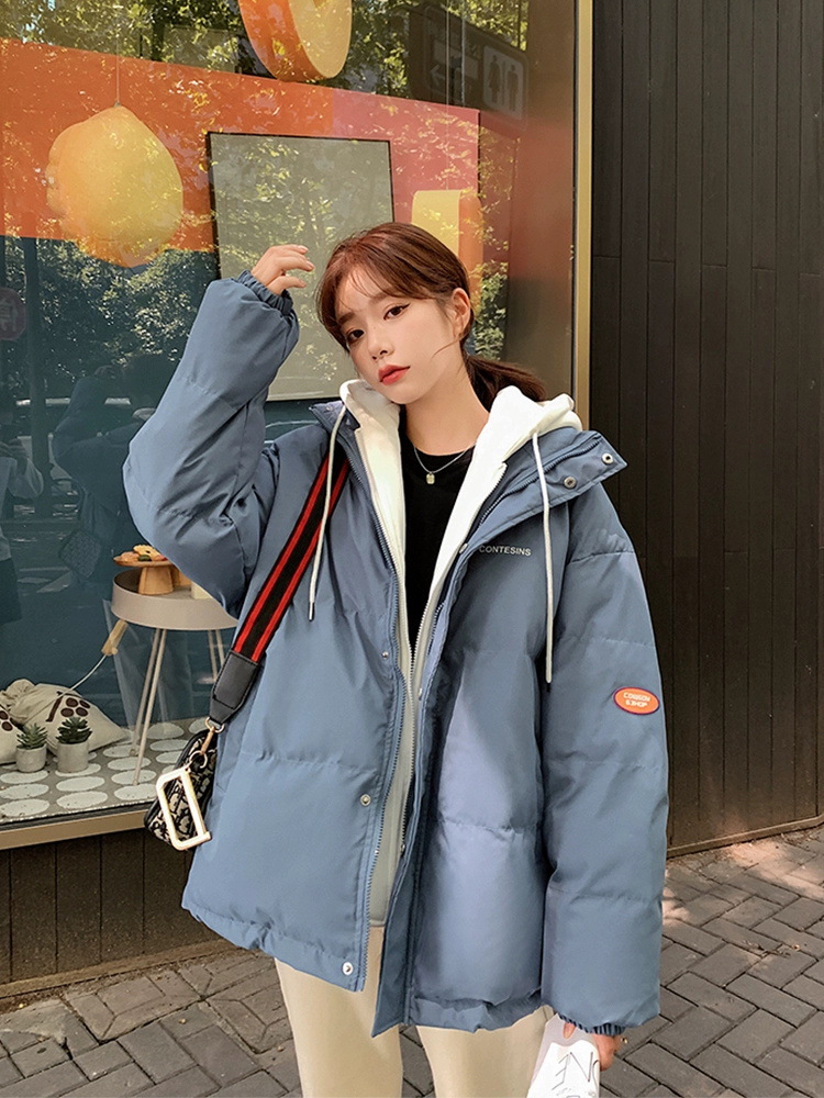2023 nueva ropa de algodón de pluma coreana de invierno mujer chaqueta de algodón corta de tamaño grande chaqueta de pan de algodón gorda delgada abrigo image 5