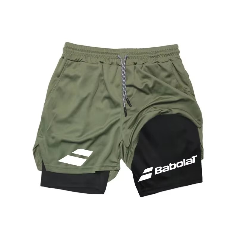 Men's gym sports shorts, all-season sportswear, 2-in-1 double-layer tight shorts, athletic shorts