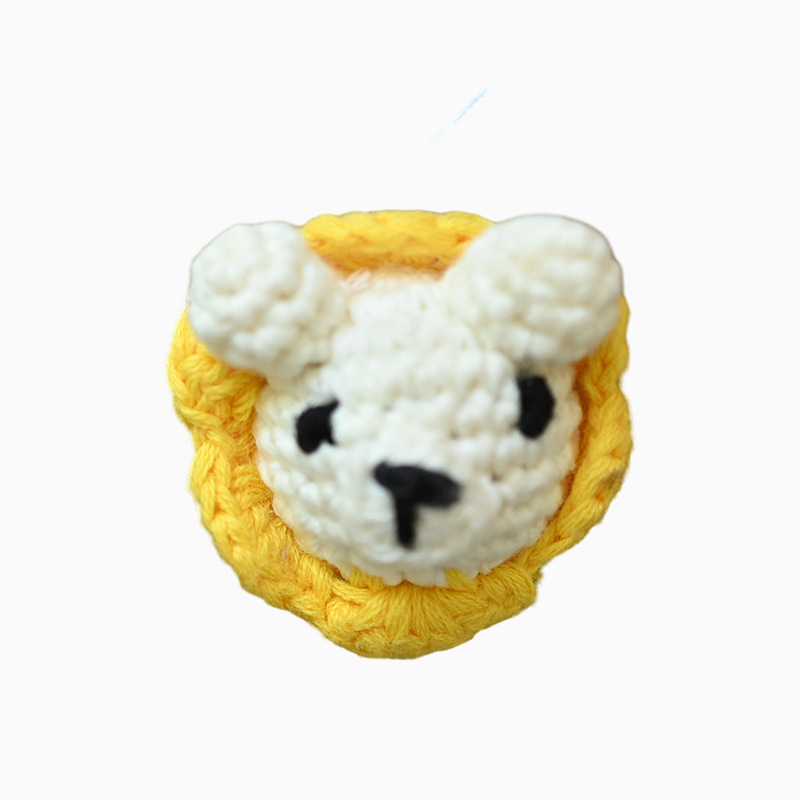 Muñecas de peluche de crochet creativas hechas a mano dibujos animados de punto conejo cabeza de animal accesorios de cadena de tetas DIY