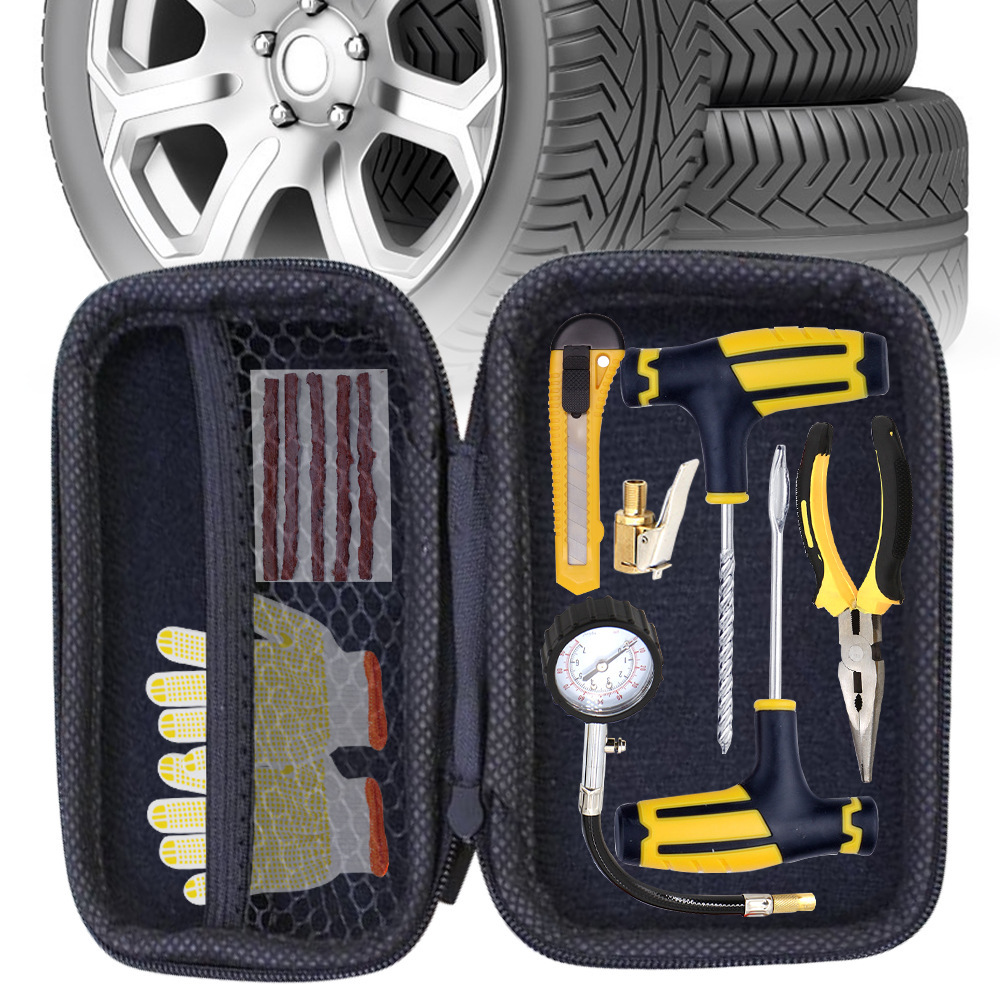 All-Purpose Tire Repair Tool Kit Suitable for Various Vacuum Tires, Special Tool Kit, Quick Emergency Tool Box
