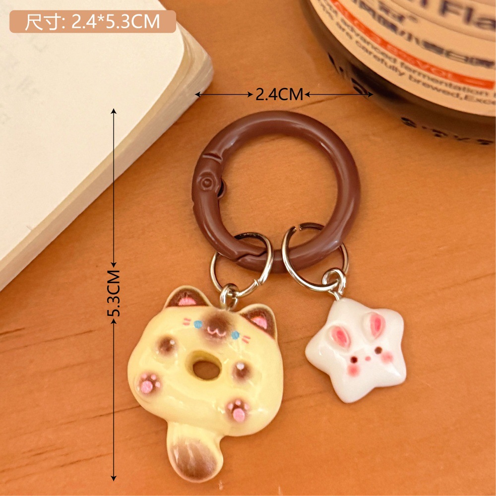 Nueva tienda de café creativa estrella colgante de llaver, corazón de niña colgante, bolsos colgantes, accesorios de miel