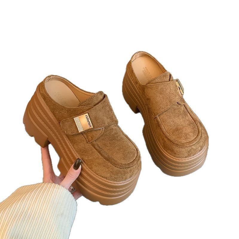 Muffin aumentó la altura de los zapatos Birken para mujeres 2025 nuevas zapatillas de primavera y verano, zapatillas retrógradas pequeñas