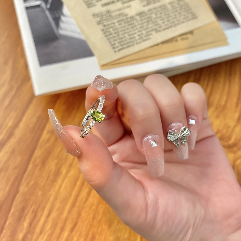 Anillo de plata de ley s925 de la serie del tesoro del color natural, anillo de color ajustable para mujer, pequeño libro rojo, especial transfronterizo