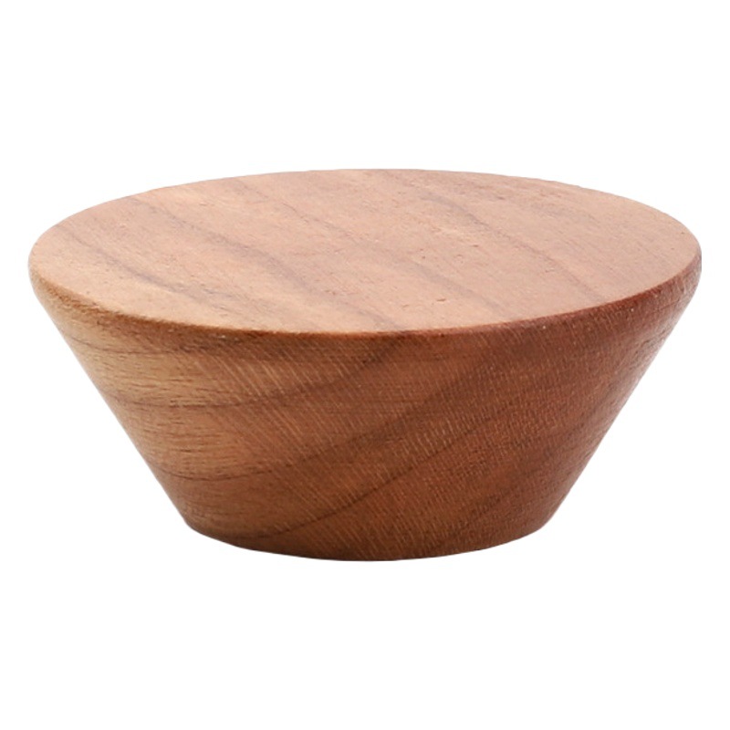 Manija de botón redonda Estilo nórdico de madera maciza hogar armario cajón gabinete manija de un solo agujero mango de madera estilo pastoral image 1