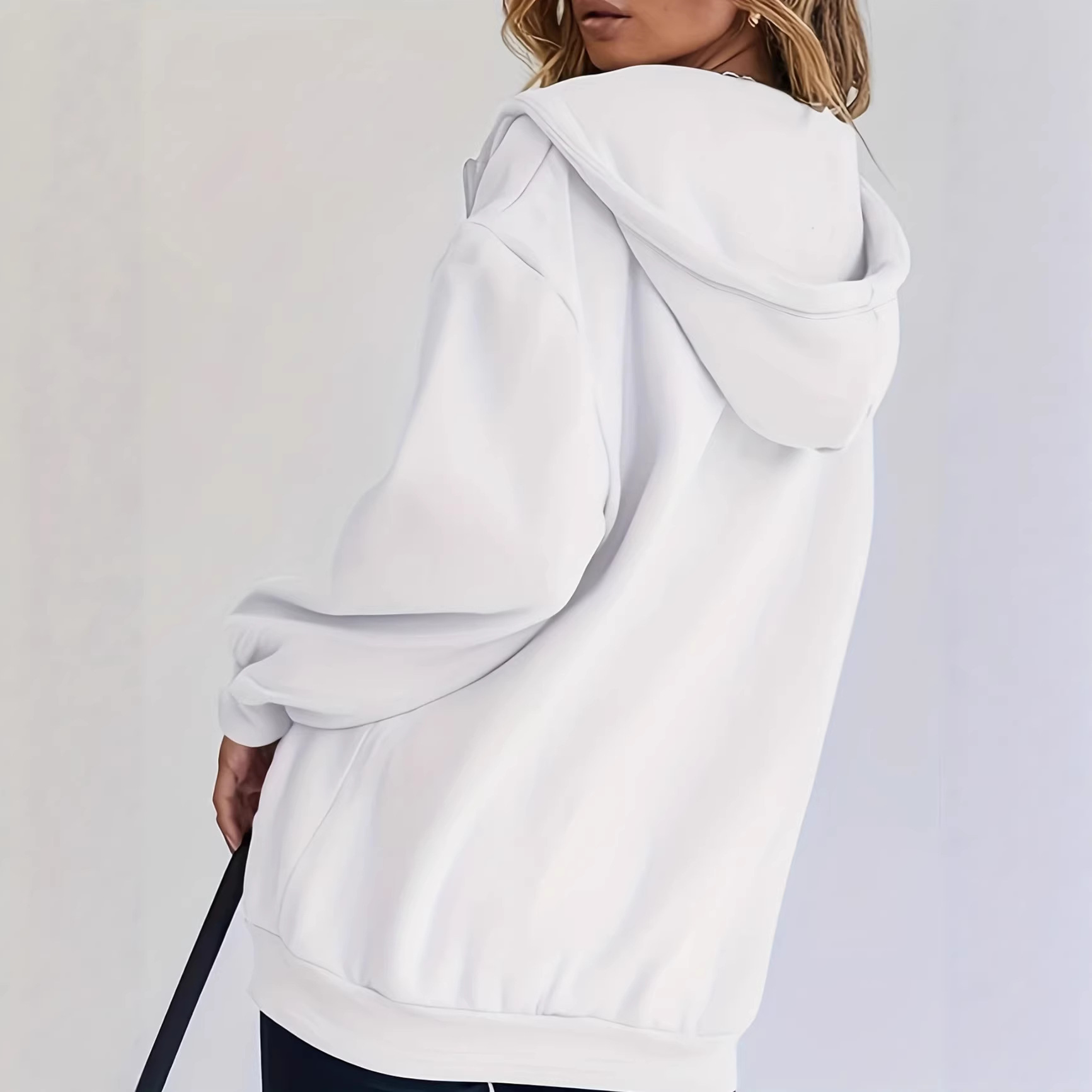 Women's Clothing Women's Fleece Lined Thick Hooded Sweatshirt Jacket Casual Long Sleeved Autumn Winter Print For Formal & Casual_ecoleips.com