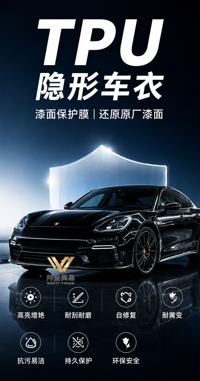 TPU invisible car film, scratch-resistant, self-repairing, car body TPU transparent paint protection film, PPF source factory