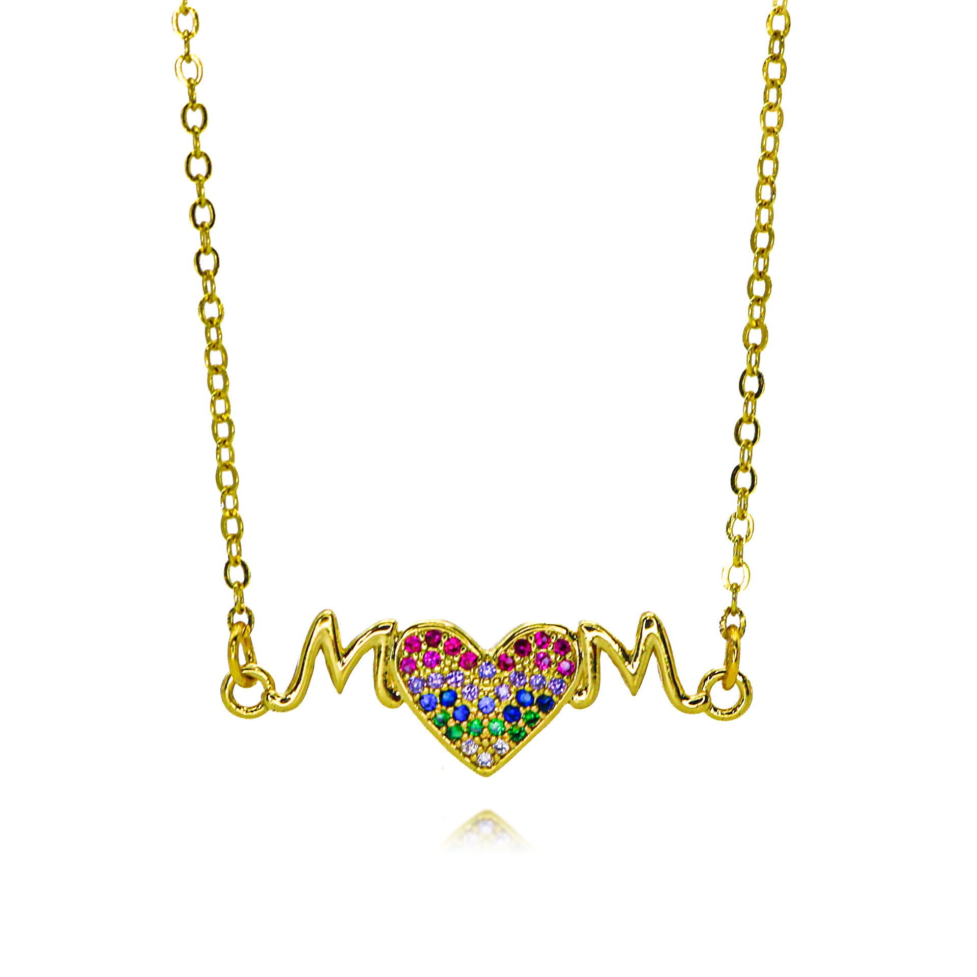 10g Weight Wholesale Jewelry Simple Style Classic Style Letter Heart Shape Copper Pendant Necklace Cable Chain