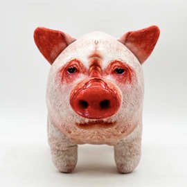 跨境新品pig plush 仿真猪折纸猪毛绒公仔玩偶