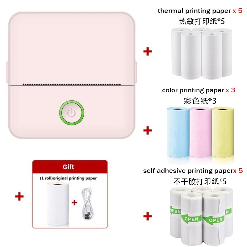 X6 핑크 [인쇄지 1롤 + 감열지 5롤 + 스티커 5롤 + 컬러지 3롤 제공]