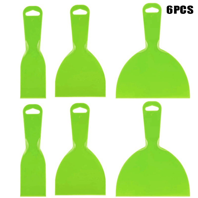 跨境6件套2英寸4英寸6英寸塑料油灰刀套装 塑料刮刀清洁墙纸刮板