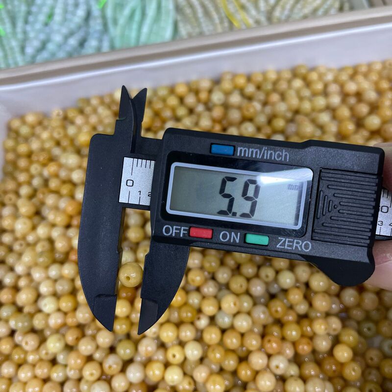 黄翡圆珠隔珠约6mm翡翠散珠子diy手工编绳手串项链饰品配件材料包|undefined