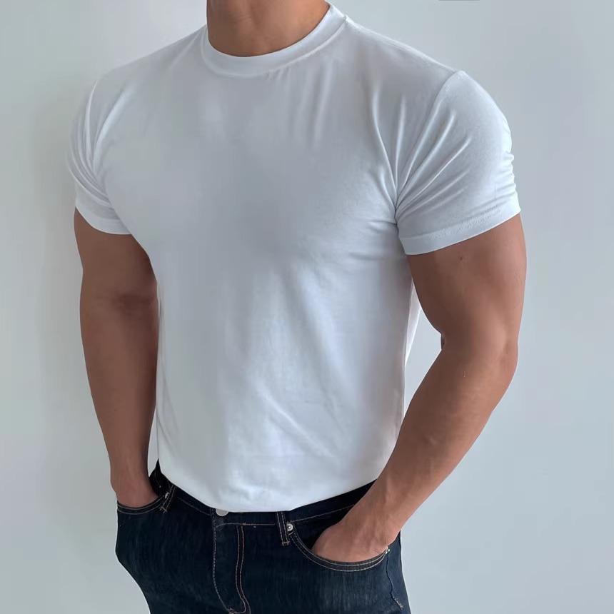 T-shirt uomo slim fit in cotone stile dapper per ufficio serata_voghion.com