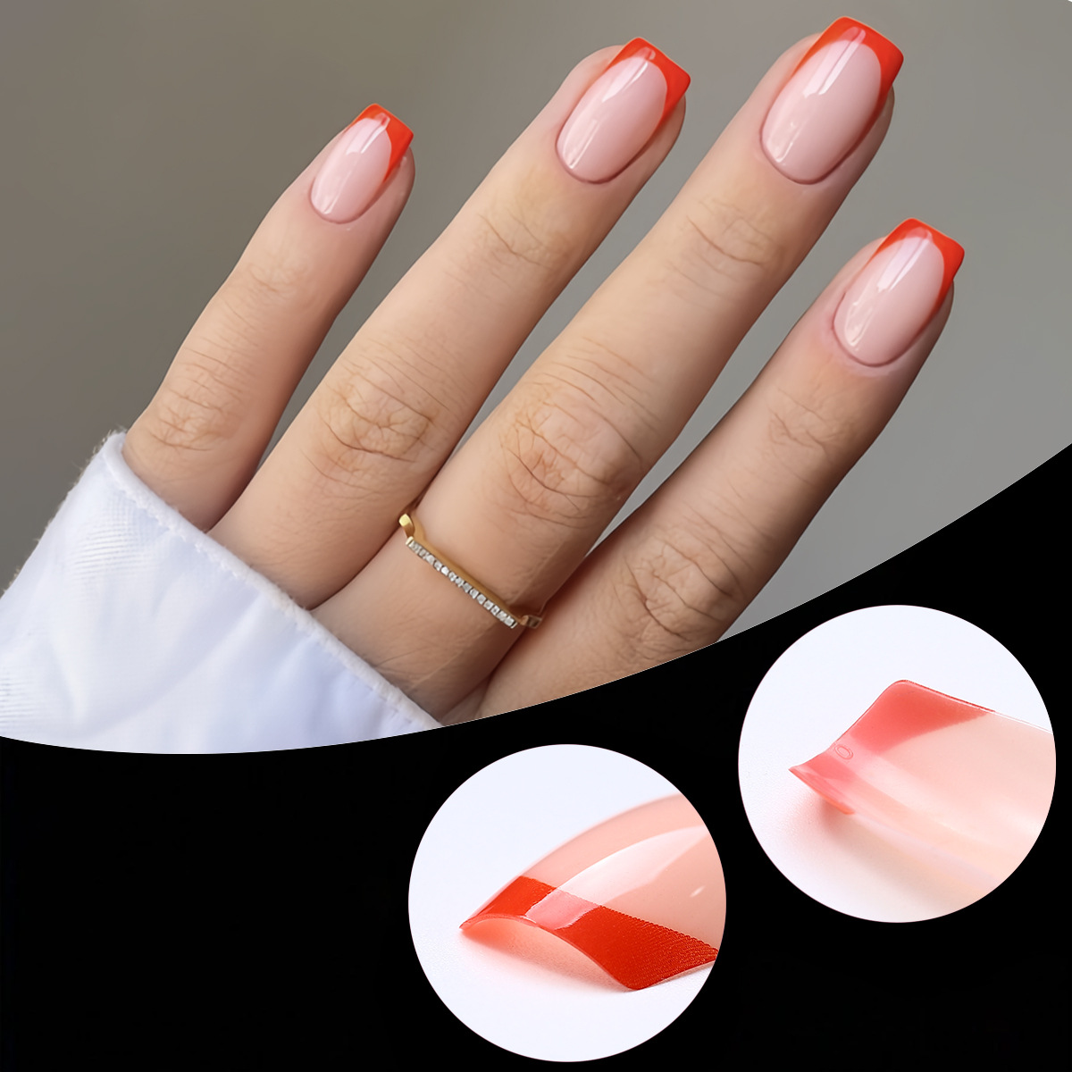 120 piezas en caja de uñas francesas de alta calidad al por mayor cortas transfronterizas de uñas simples desmontables