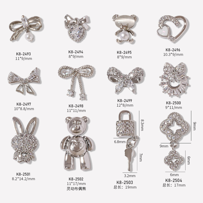 Nail decoration for manicure with zircon