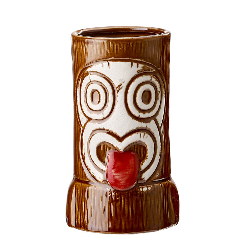 Taza de cóctel hawaiana taza de cerámica creativa taza de tic-tac - toe taza de cara de totem taza de macaco taza zombie taza de papagaio taza