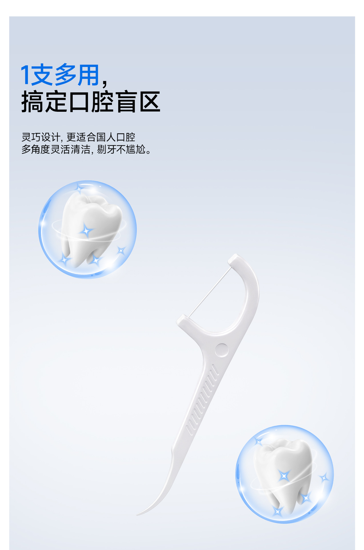 Disposable dental floss picks medical grade