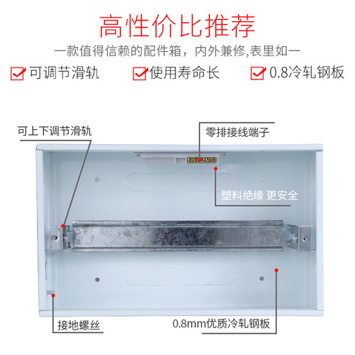 PZ30 6-9 circuit household switch box lighting box Meilan circuit box wiring box surface-mounted concealed half-plastic